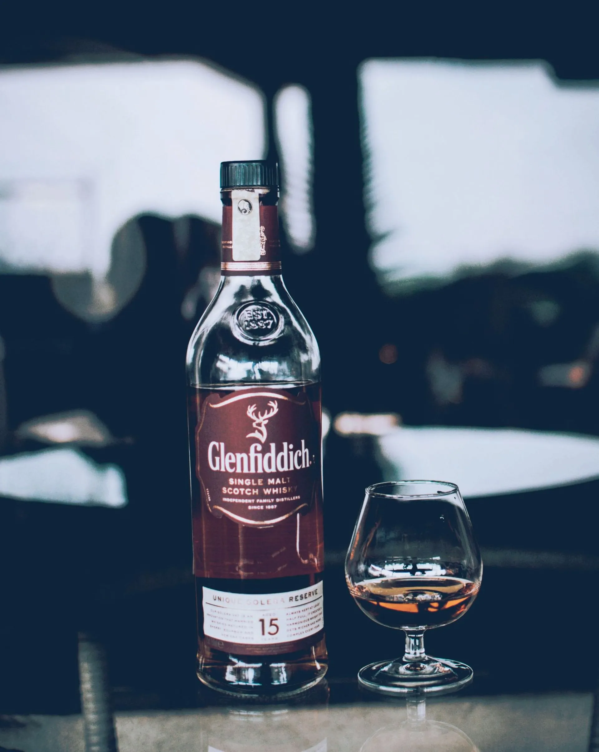 Liquor guide featuring whisky and rum